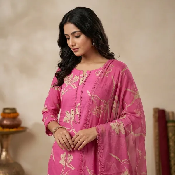 Pink_Pathani_Silk_Straight_Unstitched_Suit_Set_For_Women
