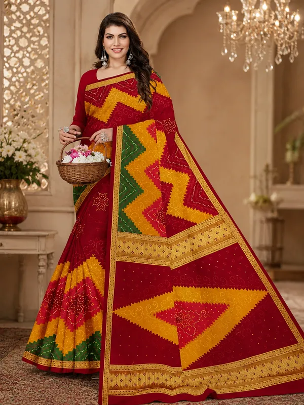 Multicolour_Traditional_Pattern_Saree_
