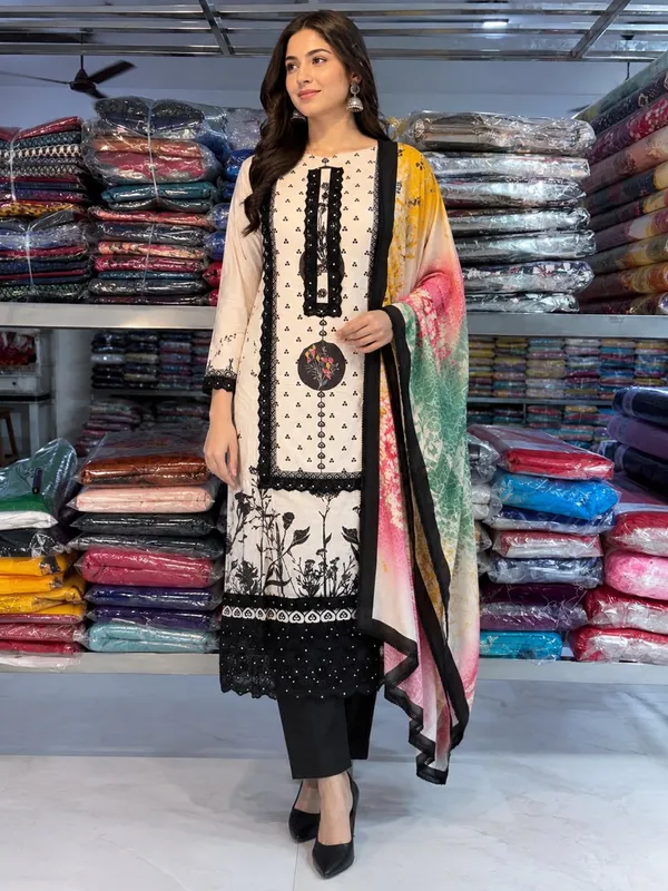 Multicolour_Pathani_Silk_Straight_Unstitched_Suit_Set_For_Women
