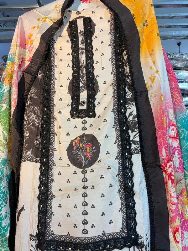 Multicolour_Pathani_Silk_Straight_Unstitched_Suit_Set_For_Women