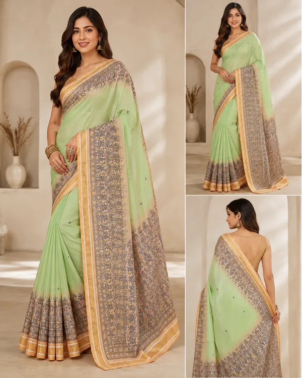 pista_green_mul_cotton_saree