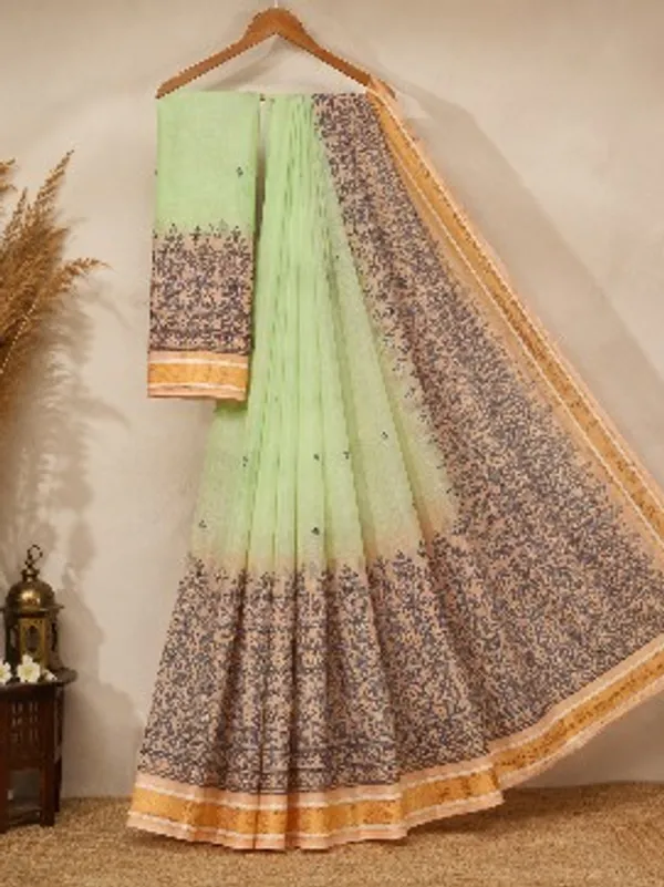 pista_green_mul_cotton_saree