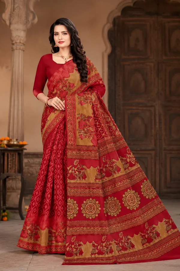 Regal_red_&_gold_printed_saree