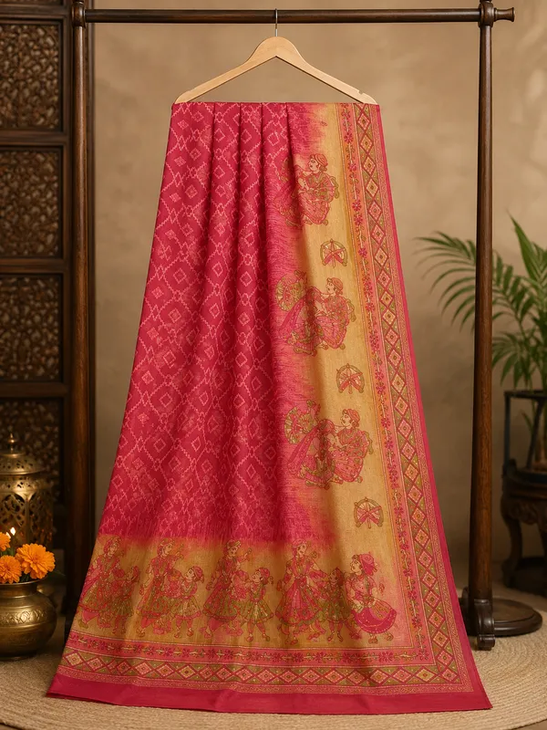 Regal_red_&_gold_printed_saree