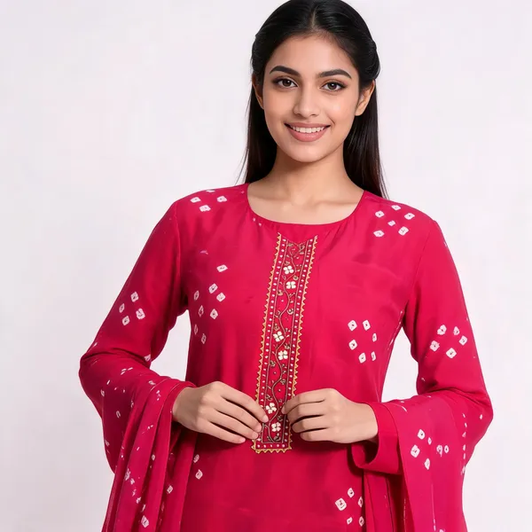 Pink_Bandani_Embellished_Unstitched_Suit_Set_For_Women