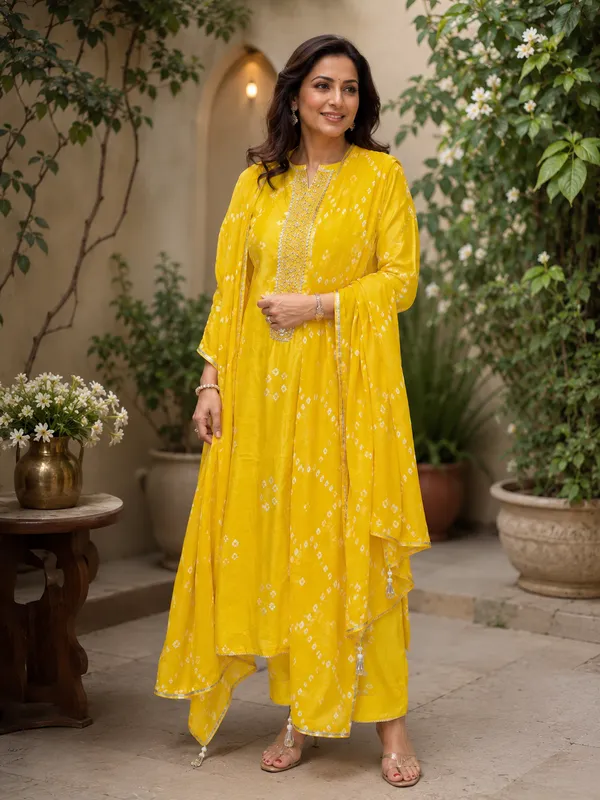 yellow_bandhani_untiched_suit_piece_set_