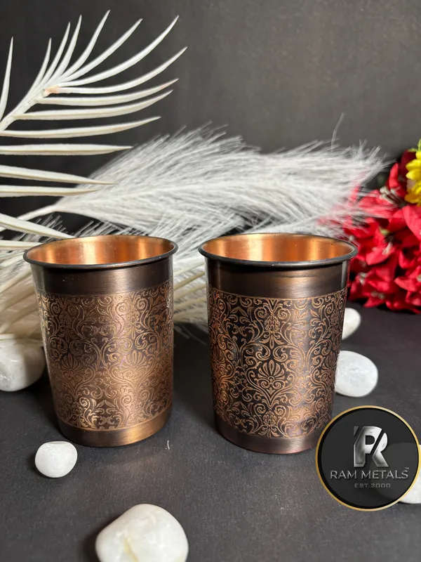 Copper_Antique_Floral_Embossed_Tumbler_Set