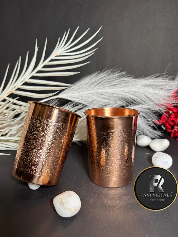 Copper_Traditional_Floral_Engraved_Tumblers_gift_set_of_2