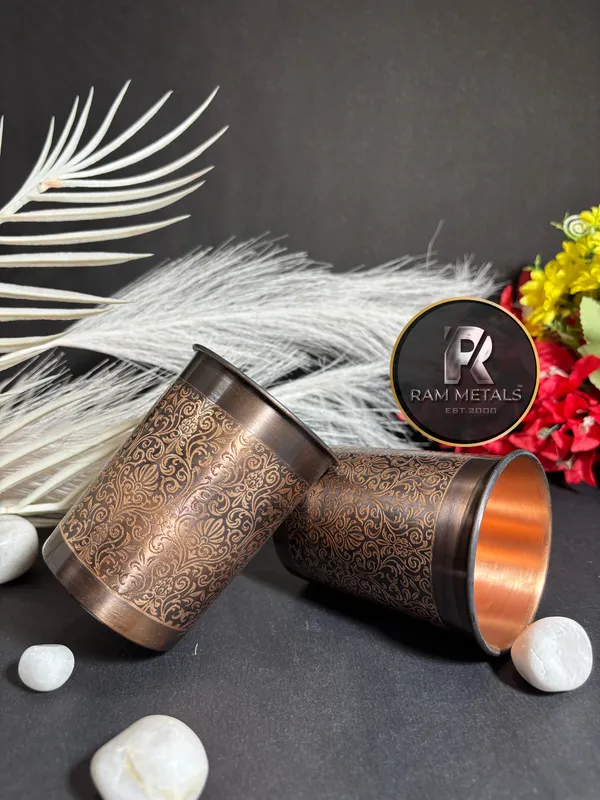 Copper_Antique_Floral_Embossed_Tumbler_Set