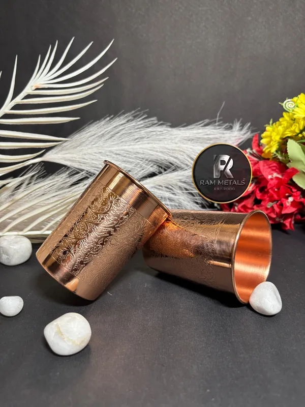 Copper_Traditional_Floral_Engraved_Tumblers_gift_set_of_2