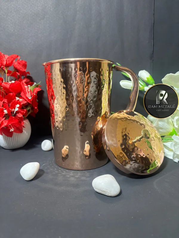 Copper_Hammered_Finish_Lidded_Water_Jug