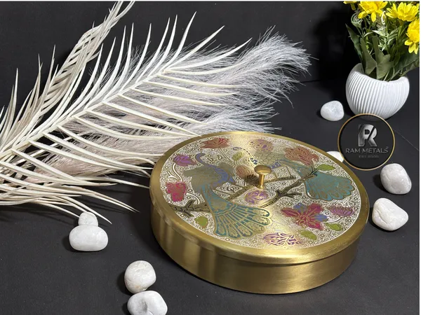 Metal_Peacock_Pattern_Seven_compartment_Masala_Box
