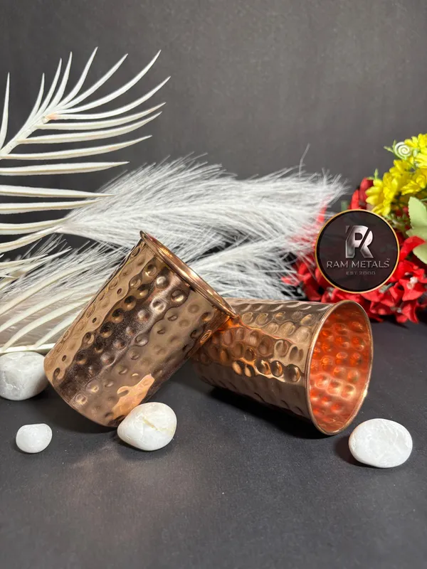 Copper_Hammered_Finish_Tumbler_Set_of_2_gift_pack