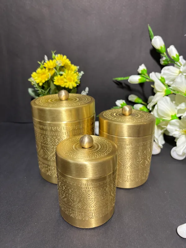 Brass_Embossed_Pattern_Storage_Canister_Set_of_3