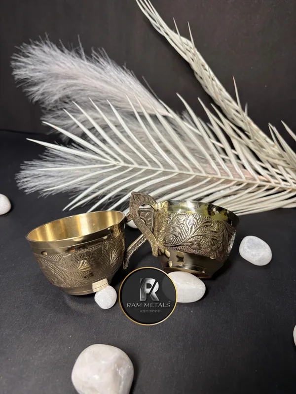 BrassTraditional_Engraved_Cup_And_Saucer_Set_of_2