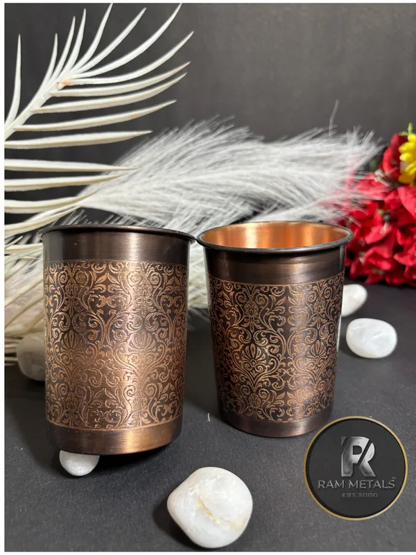 Copper_Antique_Floral_Embossed_Tumbler_Set