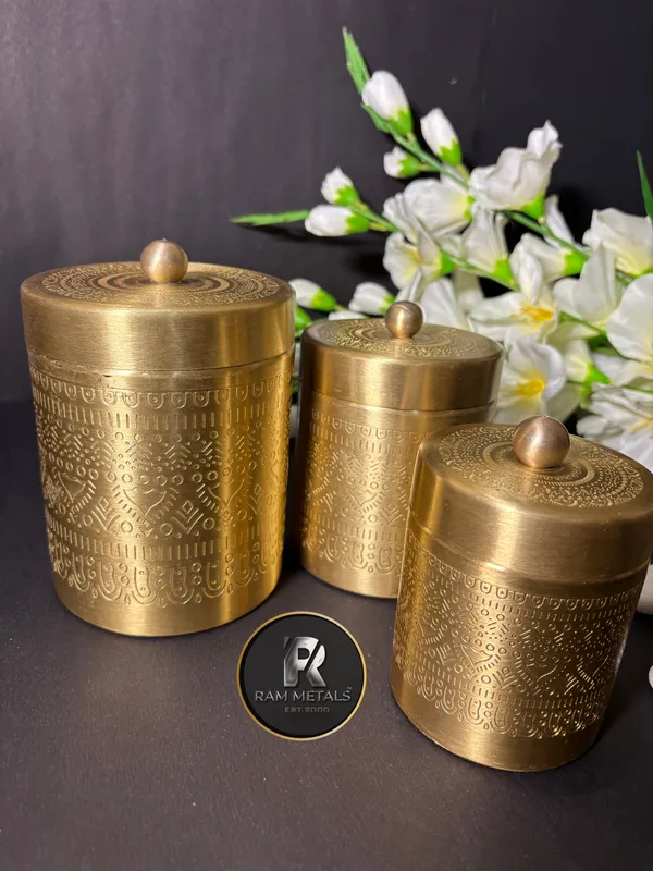 Brass_Embossed_Pattern_Storage_Canister_Set_of_3