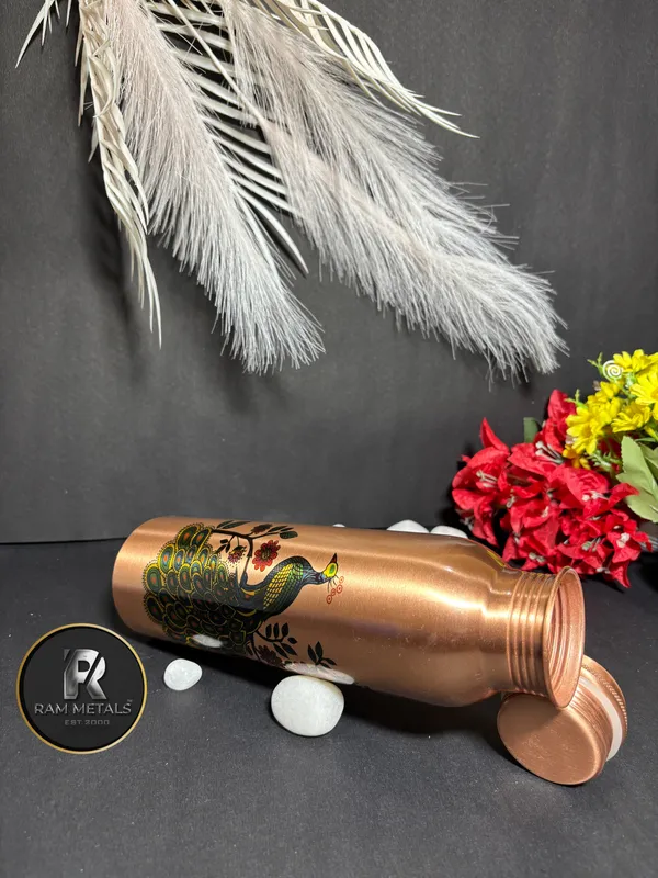 Copper_Peacock_Print_Water_Bottle