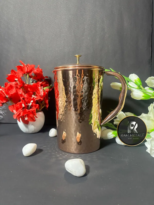 Copper_Hammered_Finish_Lidded_Water_Jug