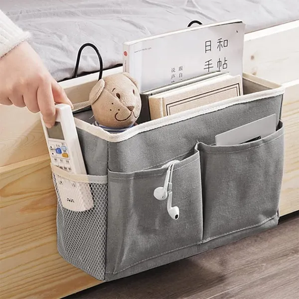 Linen_Multipurpose_Bedside_Hanging_Storage_Basket_Organizer_Grey