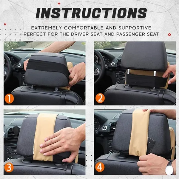 Jesenband_Memory_Foam_Car_Neck_Pillow_Ergonomic_Headrest_Cushion_Black
