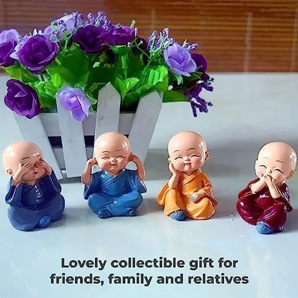 Polyresin_Multicolour_Baby_Monk_Buddha_Idol_Showpiece_Set_Of_4