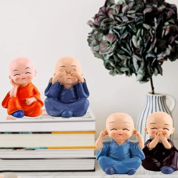 Polyresin_Multicolour_Baby_Monk_Buddha_Idol_Showpiece_Set_Of_4