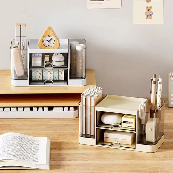 Plastic_Transparent_4-Slot_Desk_Organizer_With_2_Side_Drawers