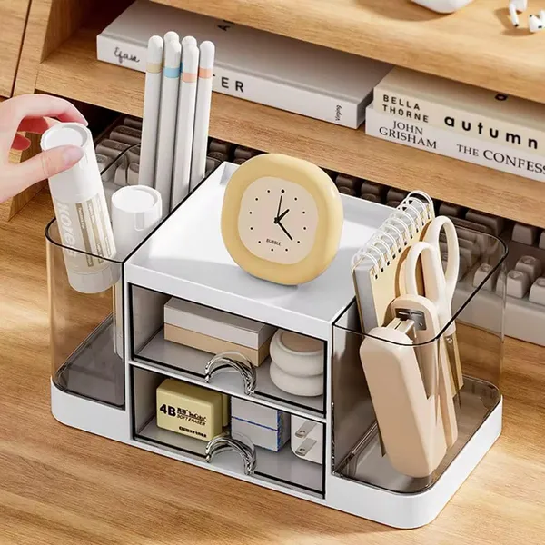Plastic_Transparent_4-Slot_Desk_Organizer_With_2_Side_Drawers