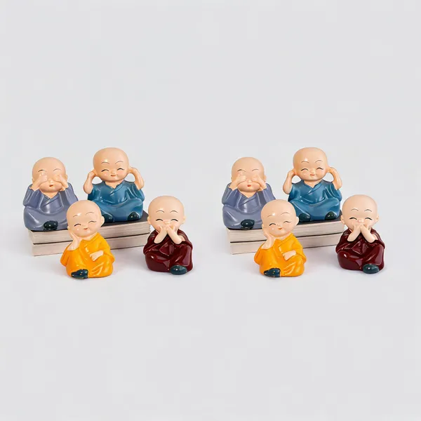 Polyresin_Multicolour_Baby_Monk_Buddha_Idol_Showpiece_Set_Of_4
