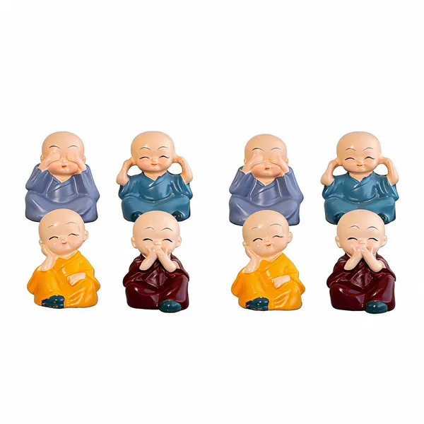 Polyresin_Multicolour_Baby_Monk_Buddha_Idol_Showpiece_Set_Of_4