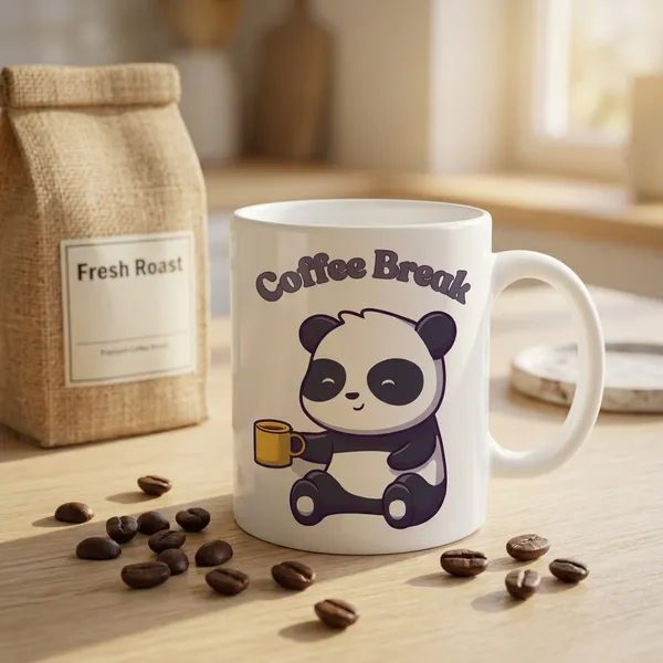 White_Coffee_Break_Panda_Print_Mug