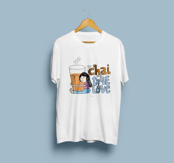 White_Graphic_Print_Crew_Neck_Pollycotton_200_Gsm_Regular_Fit_T_Shirt