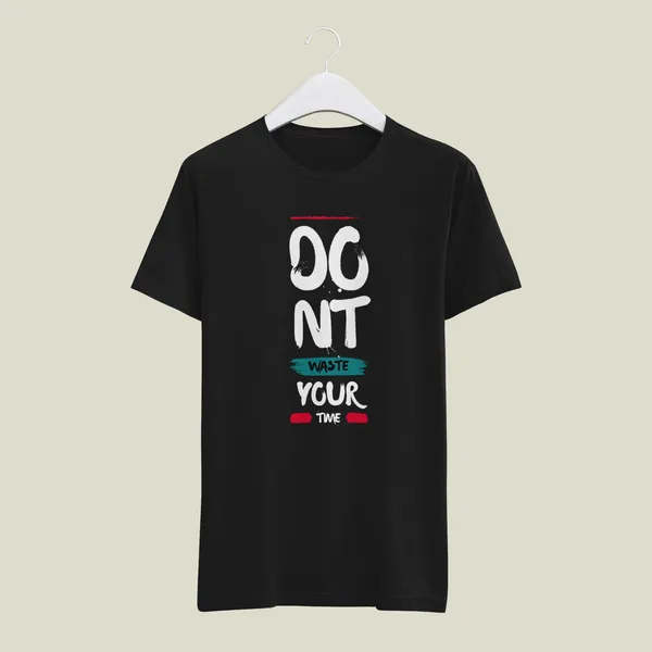 Black_Graphic_Print_Crew_Neck_Pollycotton_200_Gsm_Regular_Fit_T_Shirt_For_Unisex