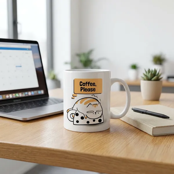 White_Coffee_Cat_Print_Mug