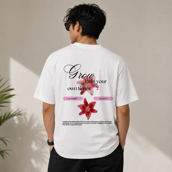 White_Graphic_Pollycotton_200_Gsm_Regular_Fit_T_Shirt_For_Adults