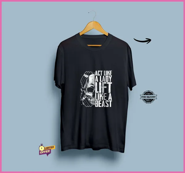 Black_Graphic_Pollycotton_200_Gsm_Regular_Fit_T_Shirt_For_Women
