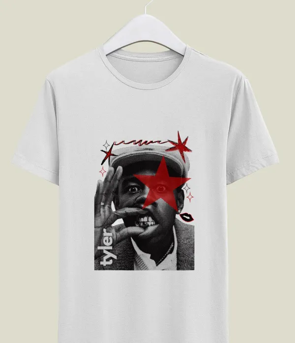 White_Graphic_Print_Regular_Fit_Pollycotton_200_Gsm_Regular_Fit_T_Shirt_For_Unisex
