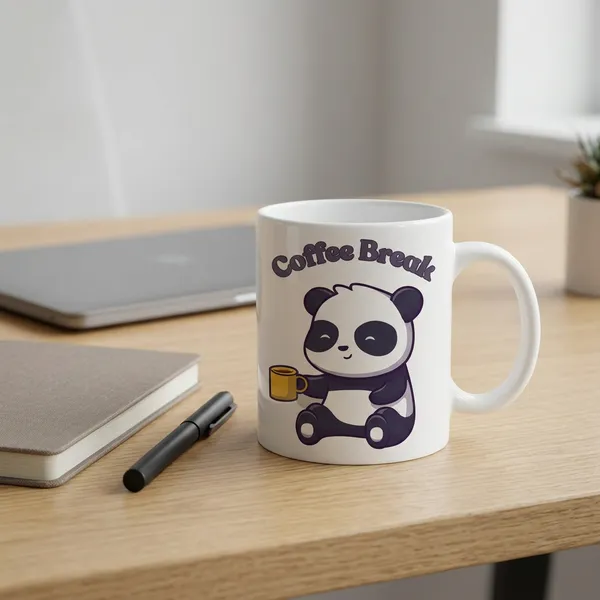 White_Coffee_Break_Panda_Print_Mug