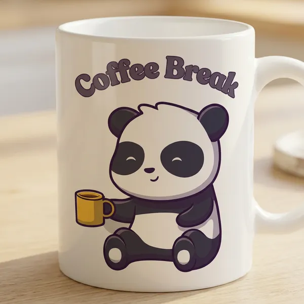 White_Coffee_Break_Panda_Print_Mug