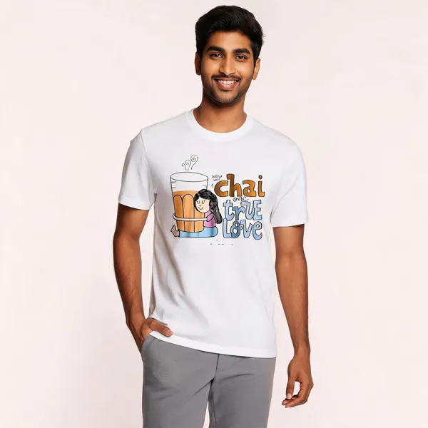 White_Graphic_Print_Crew_Neck_Pollycotton_200_Gsm_Regular_Fit_T_Shirt