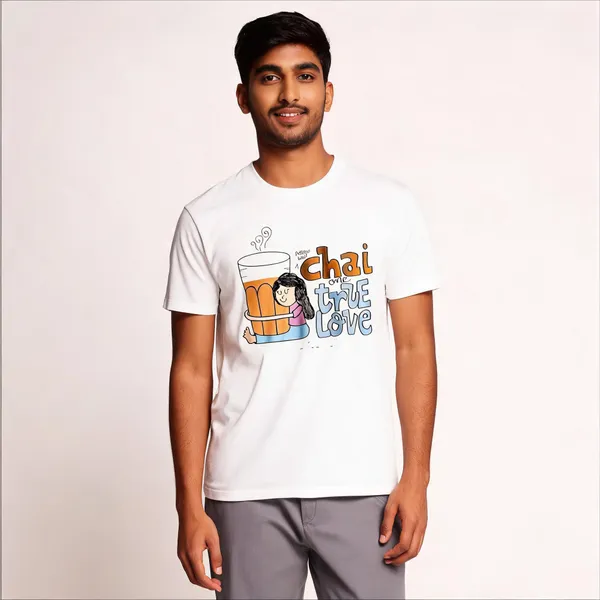 White_Graphic_Print_Crew_Neck_Pollycotton_200_Gsm_Regular_Fit_T_Shirt