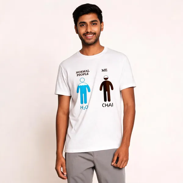 White_Graphic_Pollycotton_200_Gsm_Regular_Fit_T_Shirt_For_Unisex
