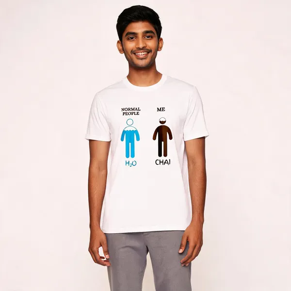 White_Graphic_Pollycotton_200_Gsm_Regular_Fit_T_Shirt_For_Unisex