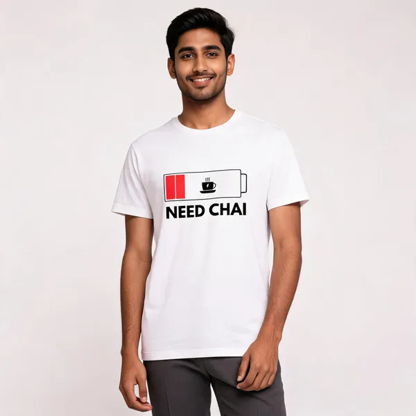 White_Graphic_Pollycotton_200_Gsm_Regular_Fit_T_Shirt_For_Unisex