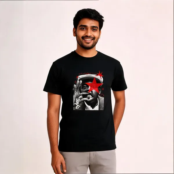 Black_Graphic_Print_Regular_Fit_Pollycotton_200_Gsm_Regular_Fit_T_Shirt_For_Unisex