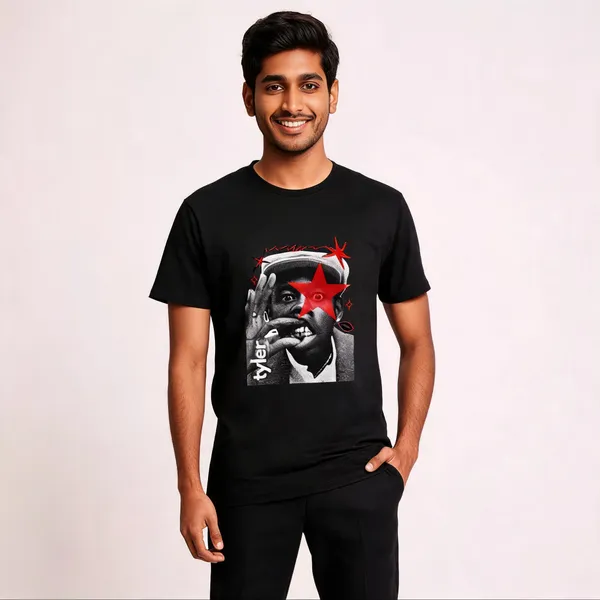 Black_Graphic_Print_Regular_Fit_Pollycotton_200_Gsm_Regular_Fit_T_Shirt_For_Unisex