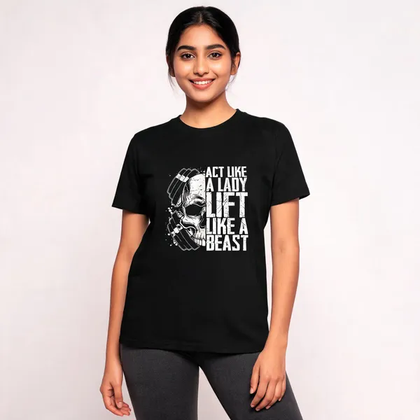 Black_Graphic_Pollycotton_200_Gsm_Regular_Fit_T_Shirt_For_Women