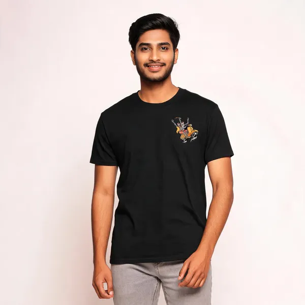 Black_Graphic_Print_Regular_Fit_Pollycotton_200_Gsm_Regular_Fit_T_Shirt_For_Unisex