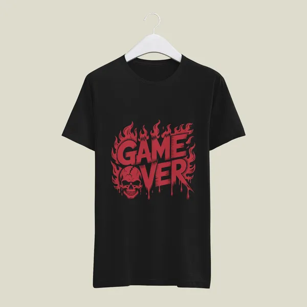 Black_Graphic_Crew_Neck_Pollycotton_200_Gsm_Regular_Fit_T_Shirt_For_Unisex